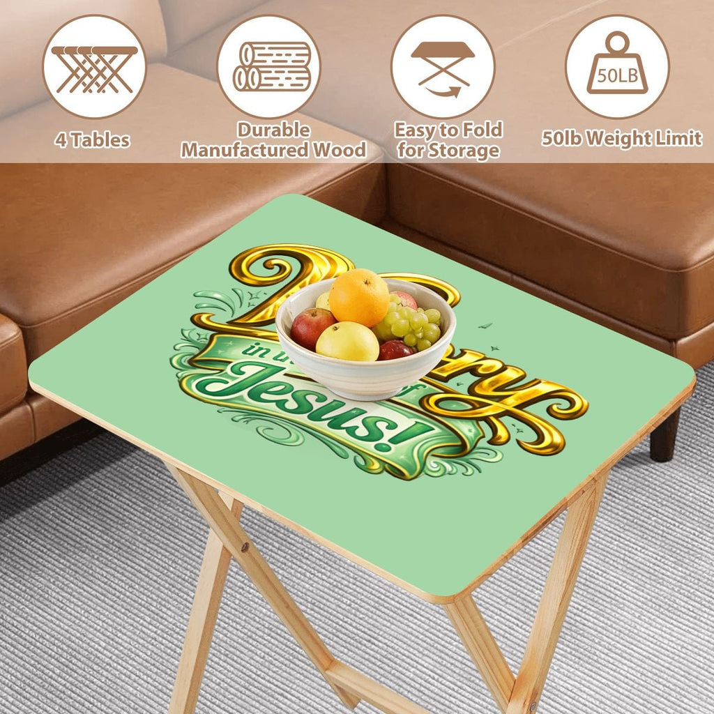 TV Trays with Storage Rack