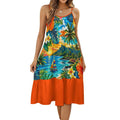 Spaghetti Strap Ankle-Length Dress, Hawaii orange
