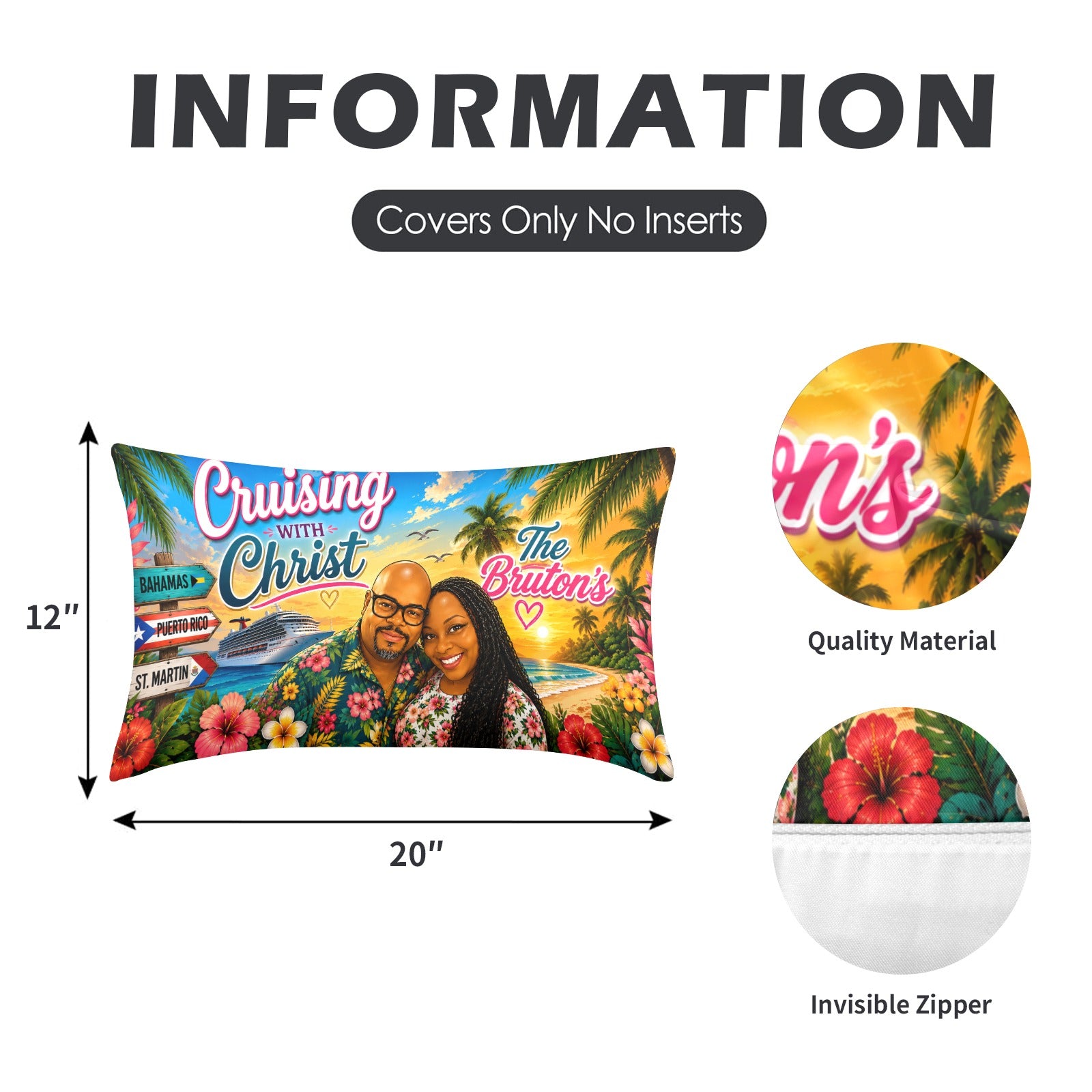 Cruise, Custom Peach Skin Pillowcase 20"x12" (One Side&Pack of 2)