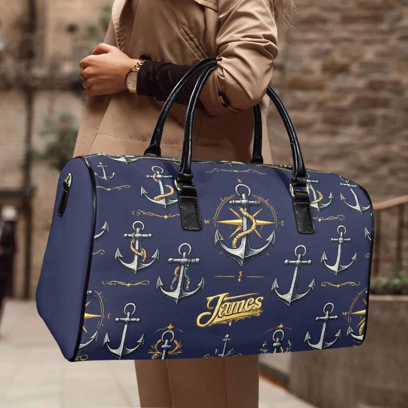 Anchor Leather Travel Bag-Large (Short Patch) Cruise