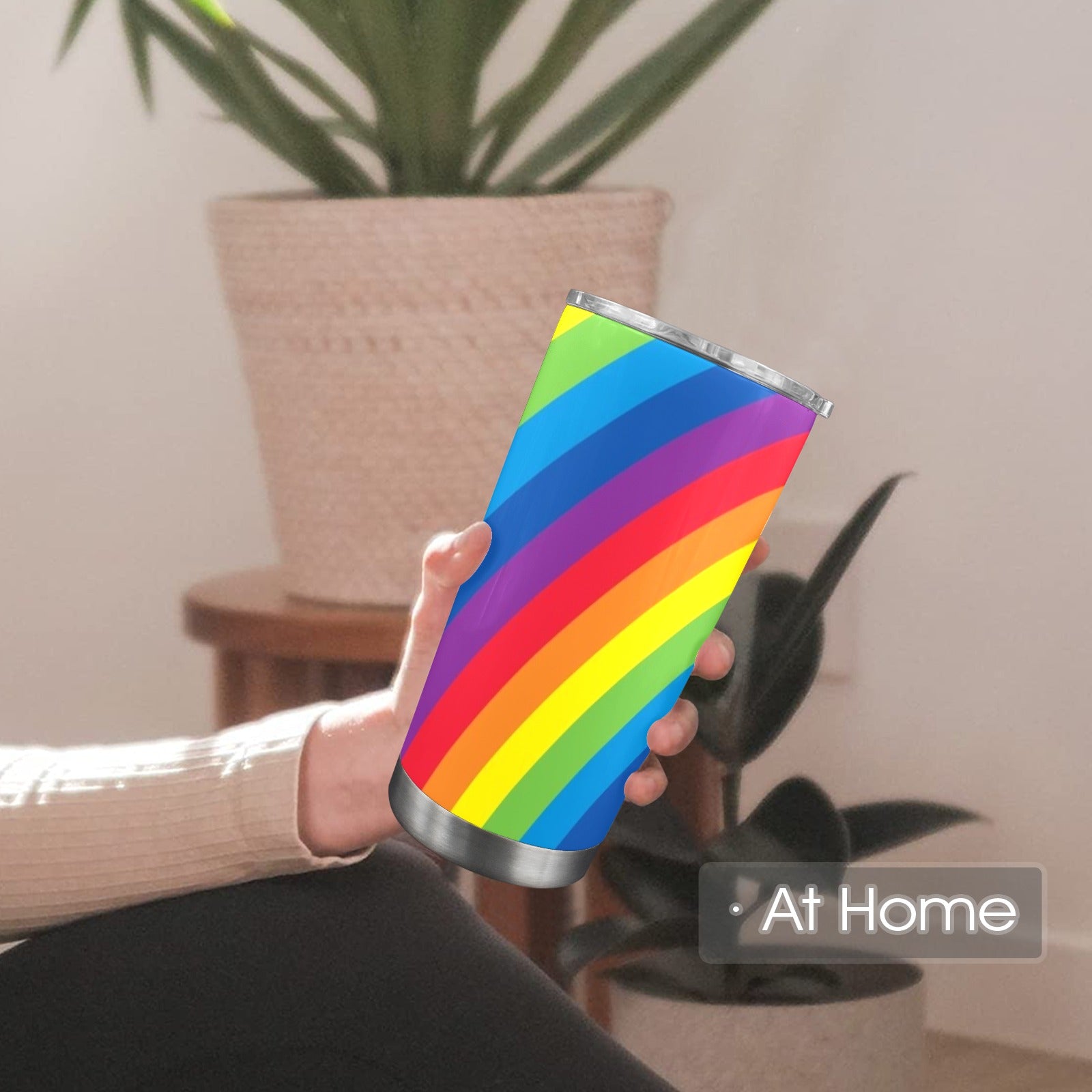 Rainbow 20oz Mobile Tumbler with Clear Slide Lid