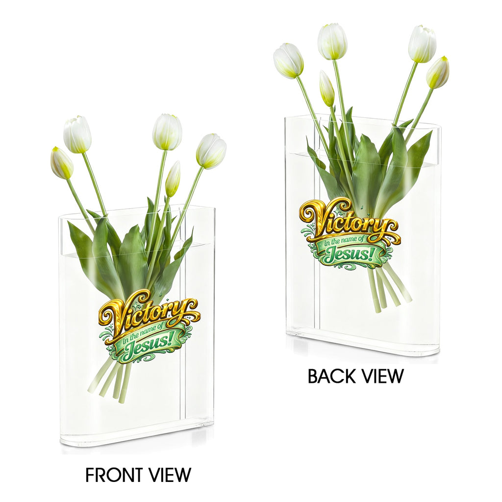 conference vase Acrylic Book Shaped Vase (Two-Sided Print)