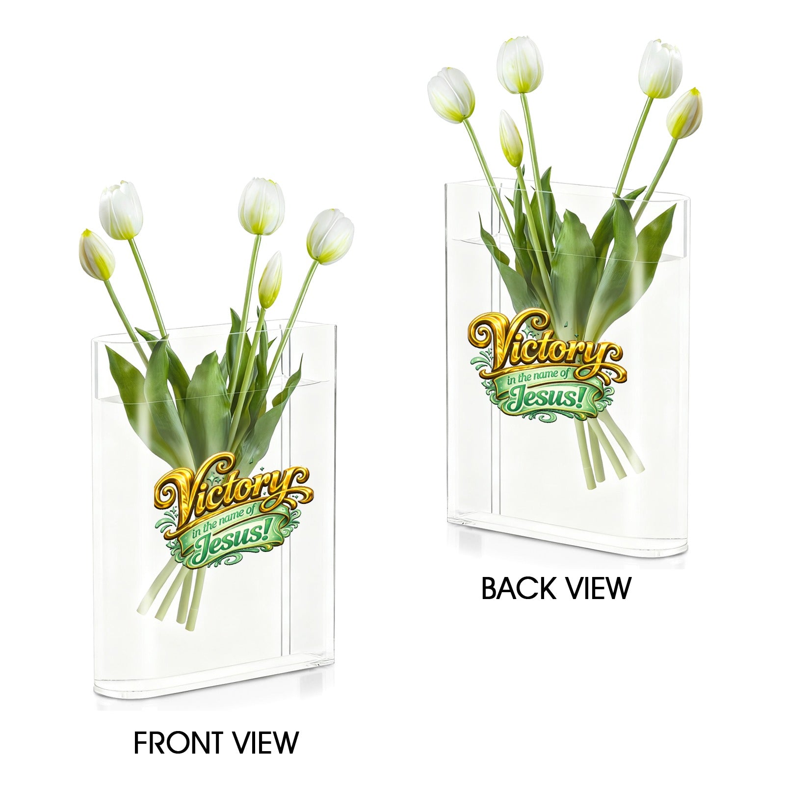 conference vase Acrylic Book Shaped Vase (Two-Sided Print)