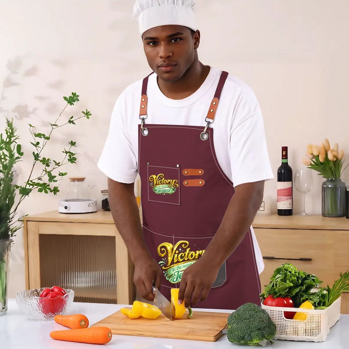Unisex Canvas Cross Back Apron with Pockets