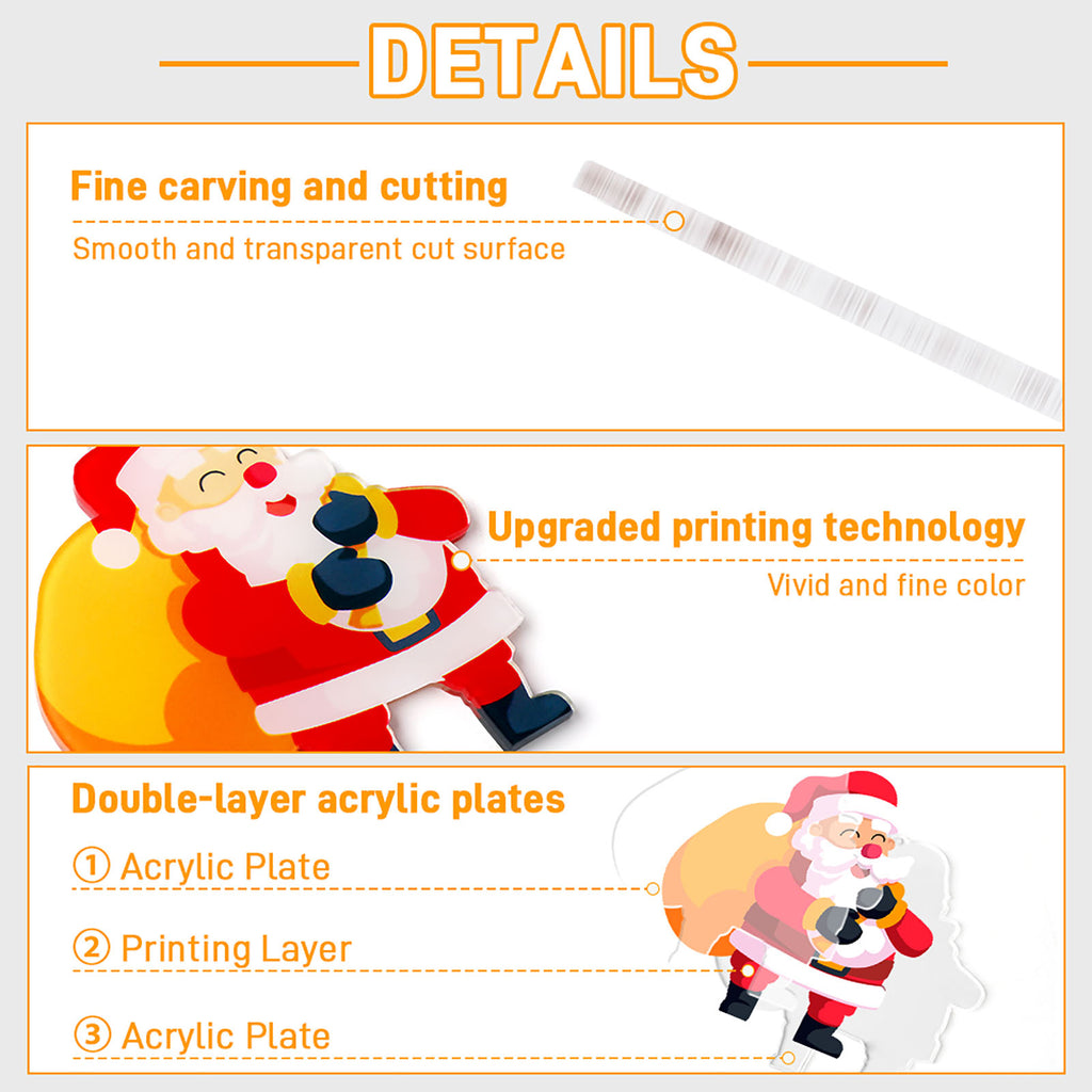 Design Custom Photo Acrylic Hanger Ornament (Different Printing)(3PCs)