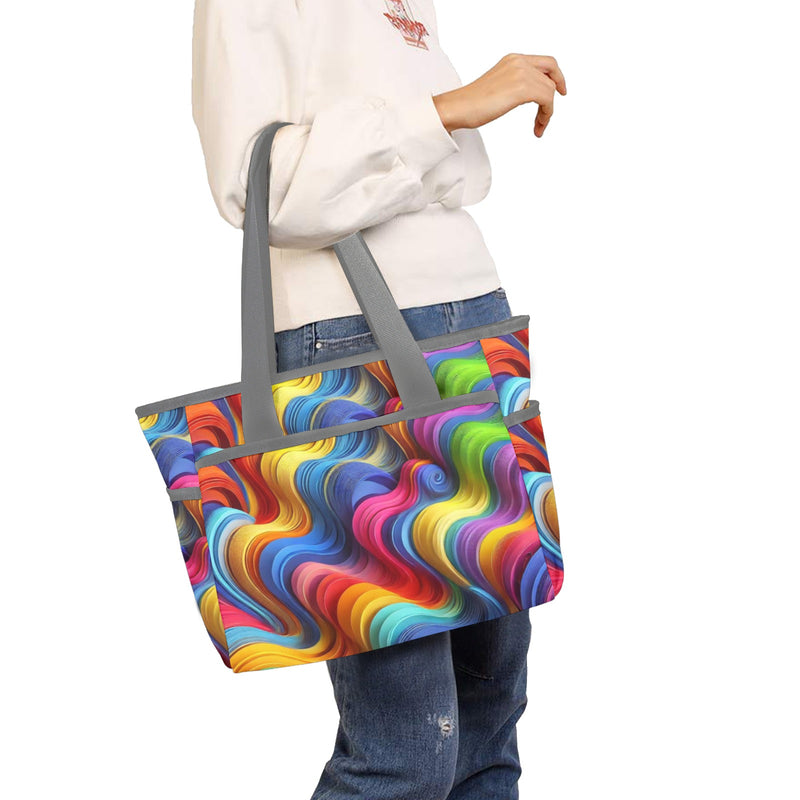 Rainbow Large Capacity Tote Bag-Large (Model 1738)