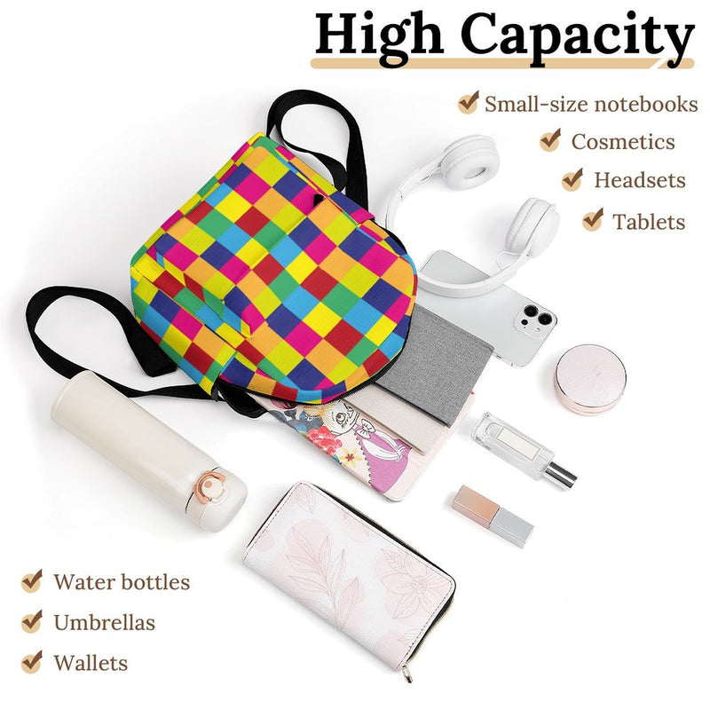 Casual women's backpack Mini Backpack, Color Block