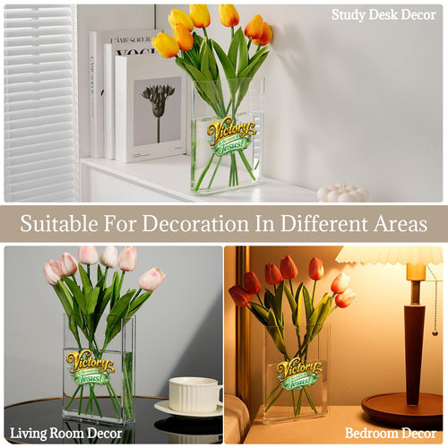 conference vase Acrylic Book Shaped Vase (Two-Sided Print)