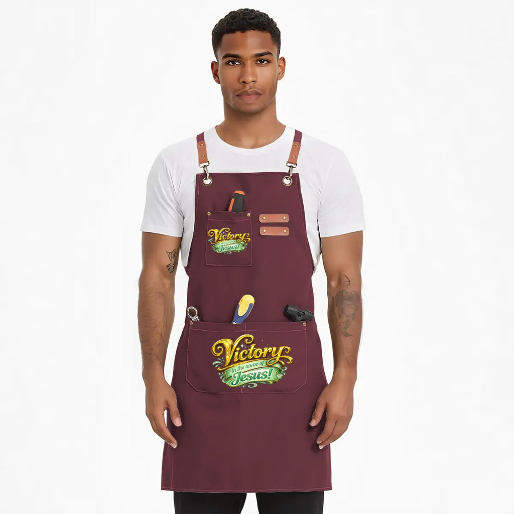 Unisex Canvas Cross Back Apron with Pockets