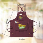 Unisex Canvas Cross Back Apron with Pockets