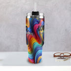Lord Teach Me How To Pray, Colorful 40oz Tumbler with Black Handle