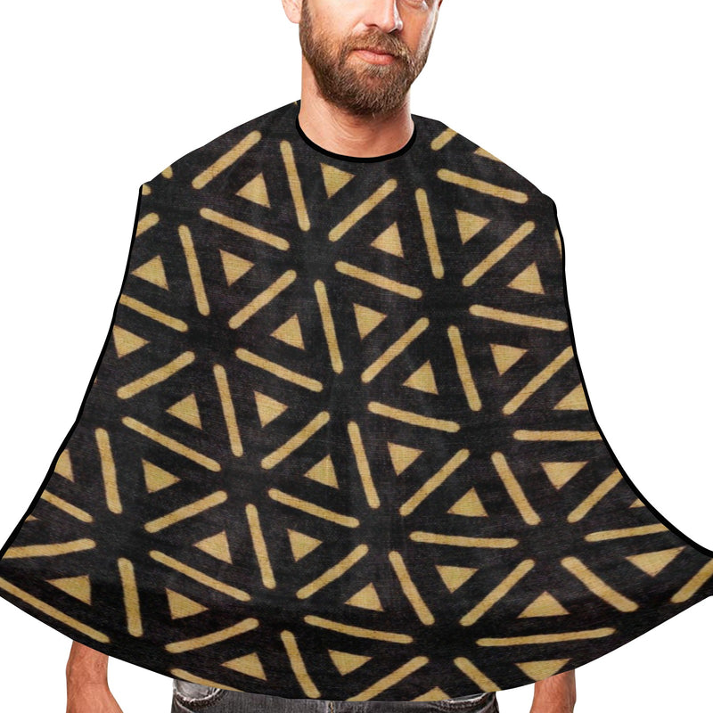 Bogolan Black Print Beard Bib Apron for Men Shaving & Trimming