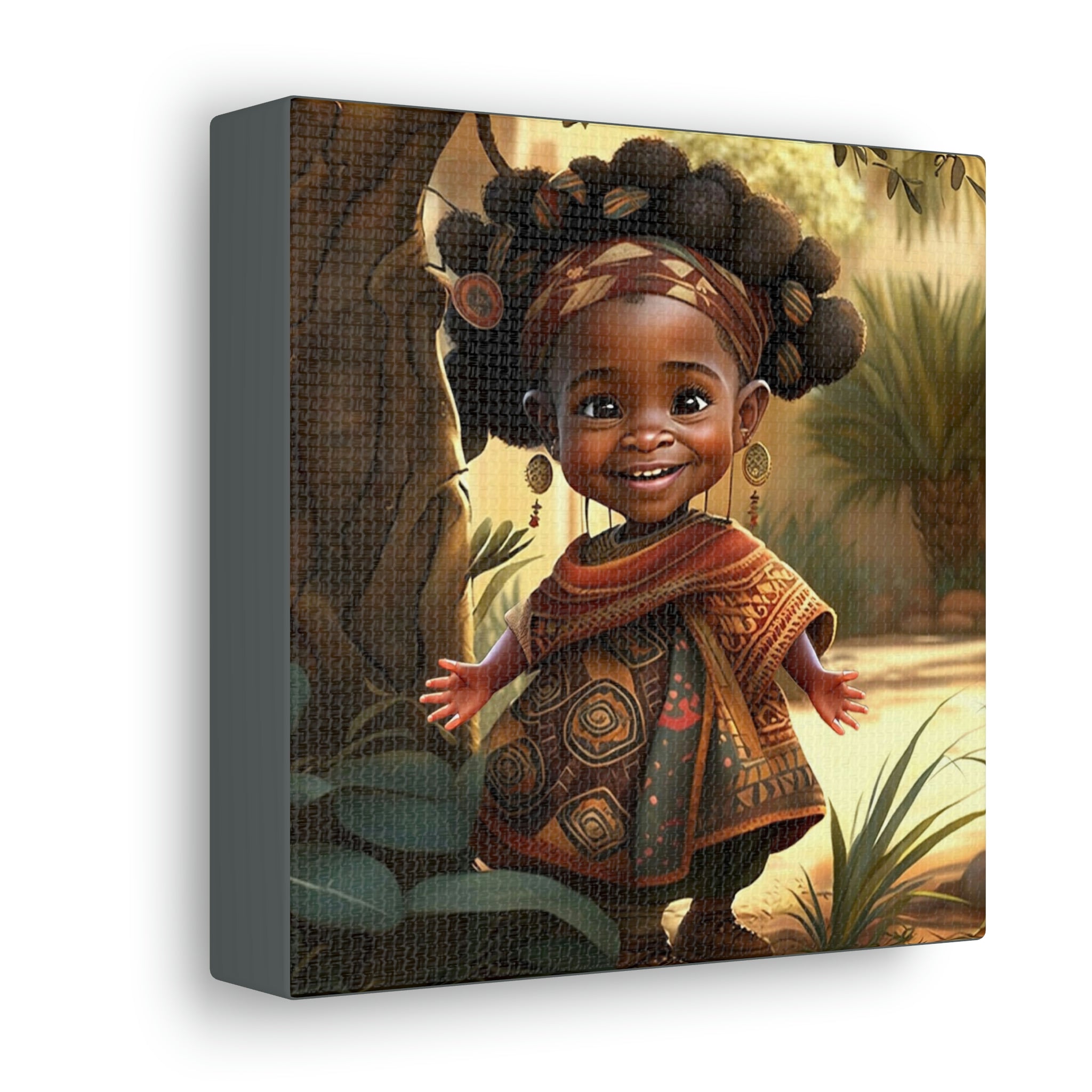 Cute Afro Girls Canvas, Canvas for Home Decor, Wall Decoration, Girl Canvas