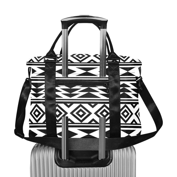 Black and White African Print Large Capacity Duffle Bag