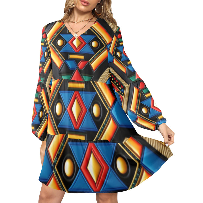 V-Neck Dress Loose Fit Dress