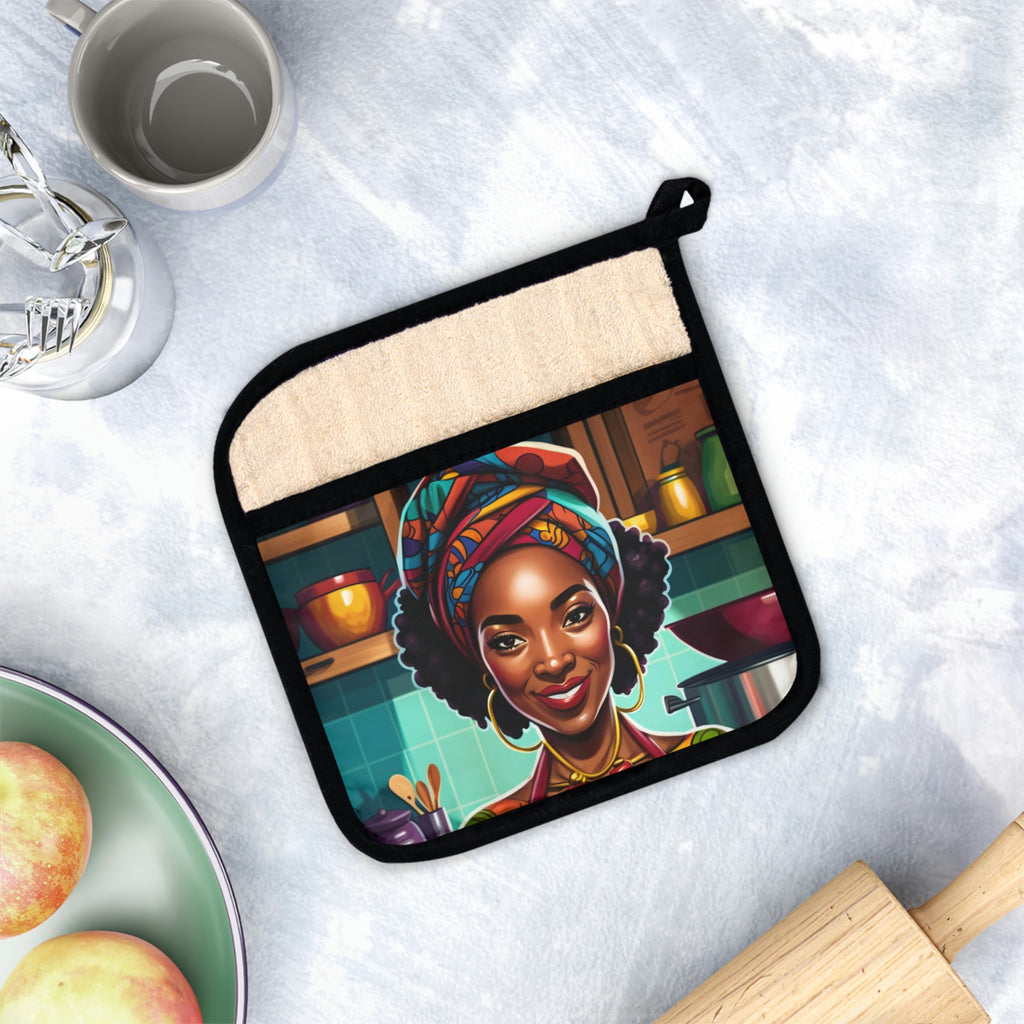Pot Holder with Pocket, Colorful Pot Holder, African American