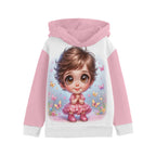Pink and White Hoodie Big Girls' Long Sleeve Hoodie