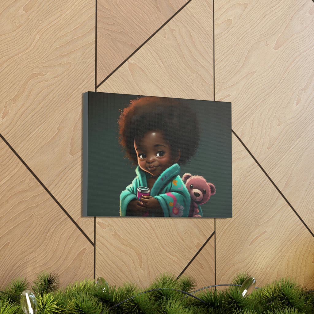 Cute Afro Girls Canvas, Canvas for Home Decor, Wall Decoration, Girl Canvas