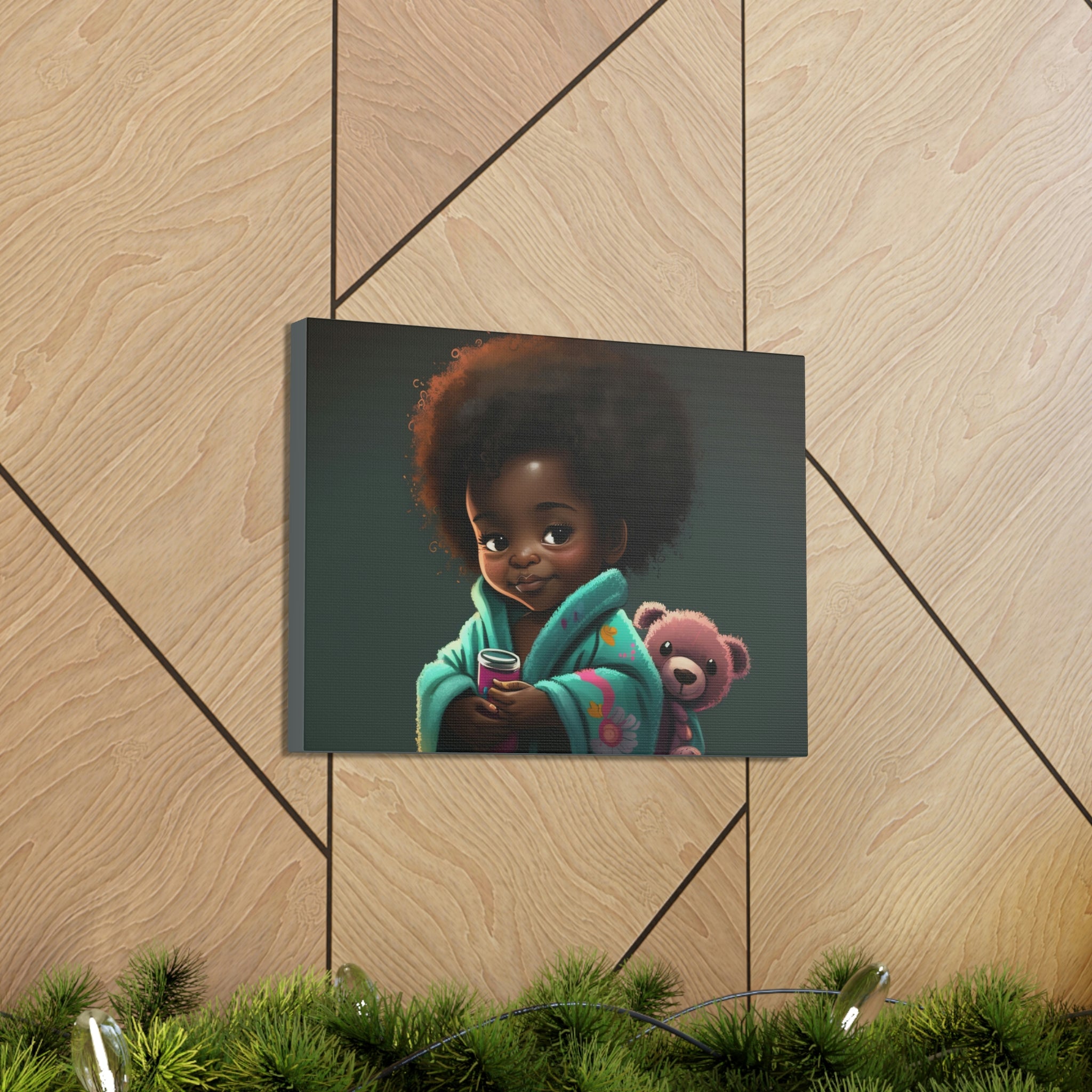Cute Afro Girls Canvas, Canvas for Home Decor, Wall Decoration, Girl Canvas