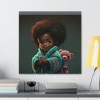 Cute Afro Girls Canvas, Canvas for Home Decor, Wall Decoration, Girl Canvas