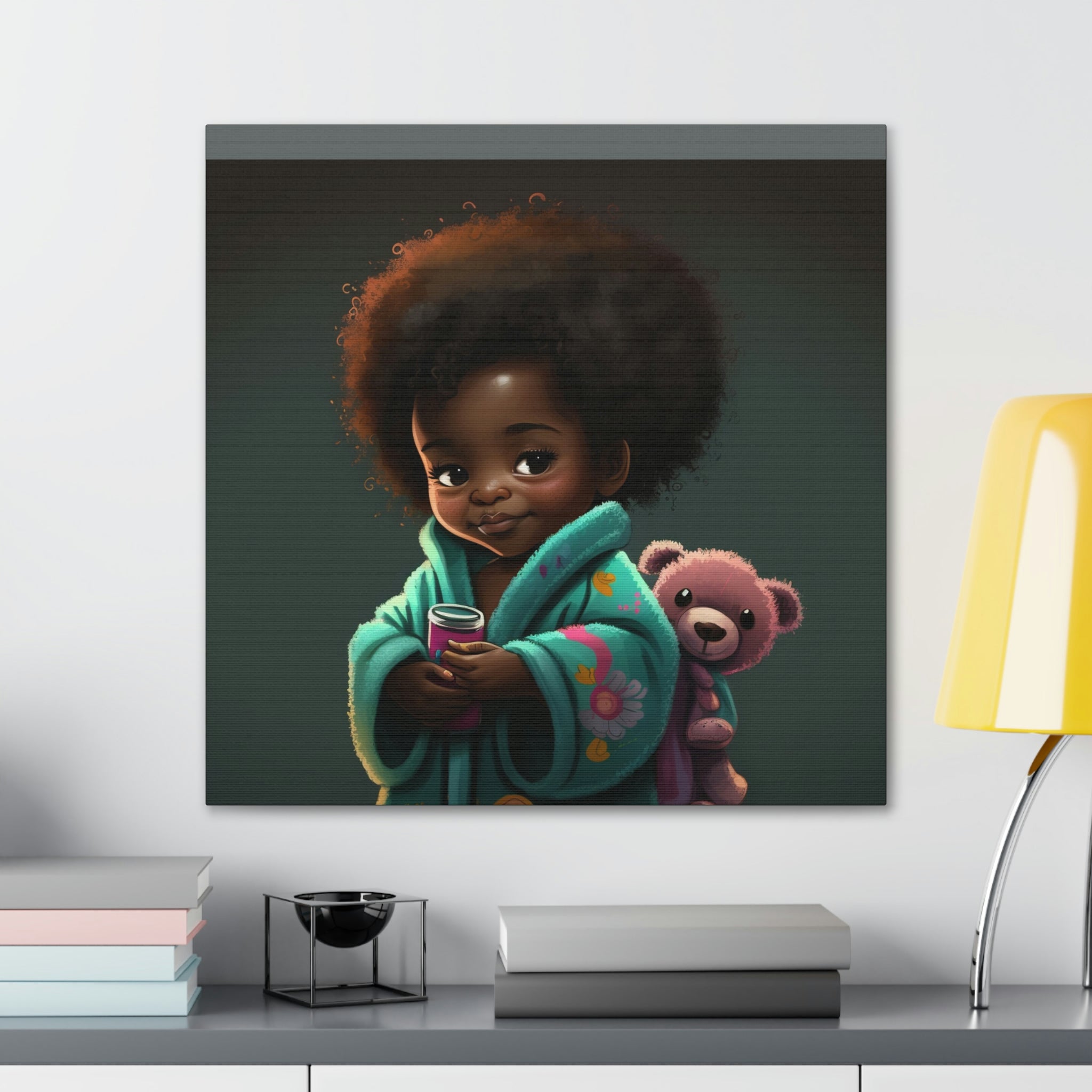 Cute Afro Girls Canvas, Canvas for Home Decor, Wall Decoration, Girl Canvas
