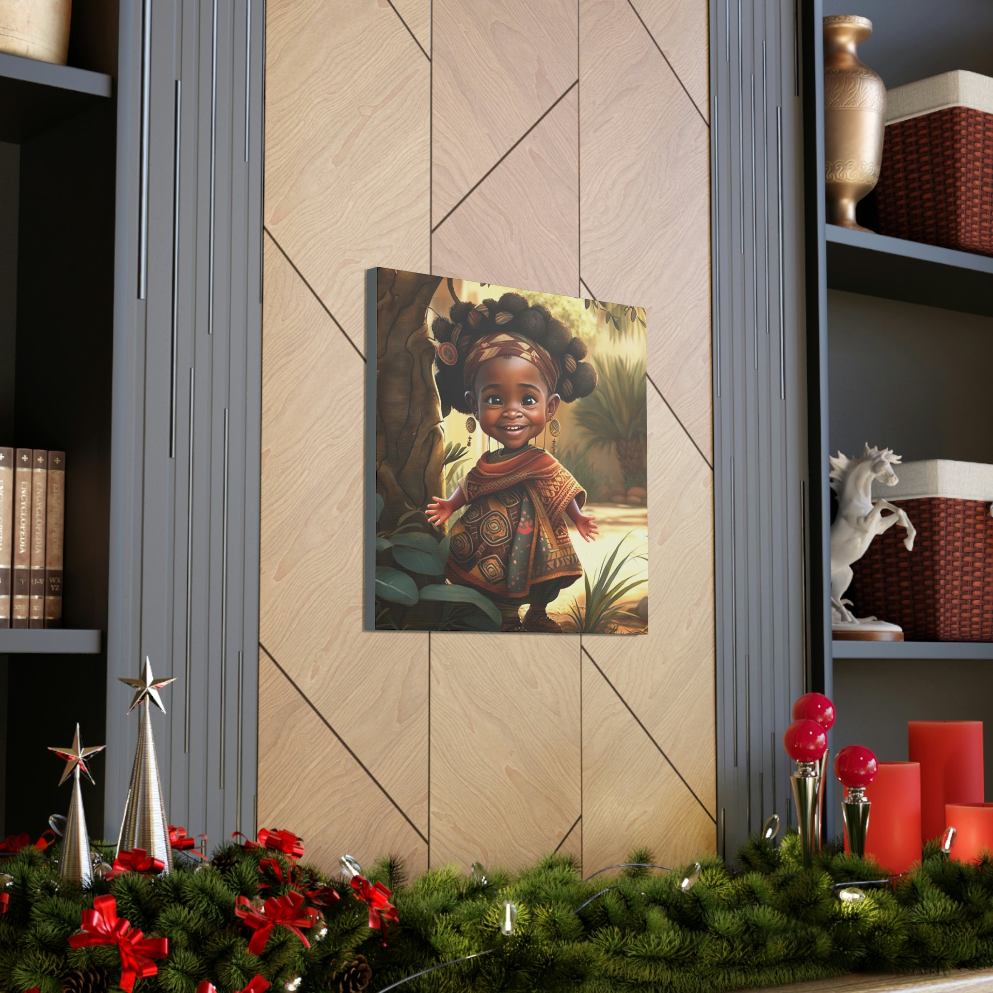 Cute Afro Girls Canvas, Canvas for Home Decor, Wall Decoration, Girl Canvas