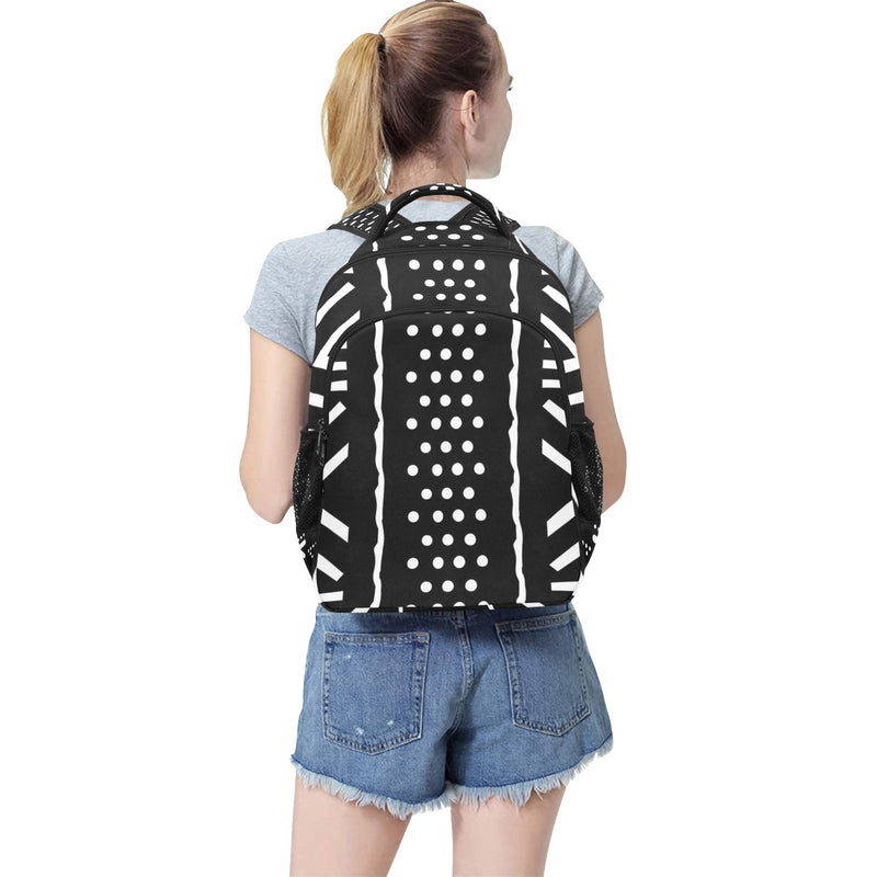 Black African Textile Print Multifunctional Backpack