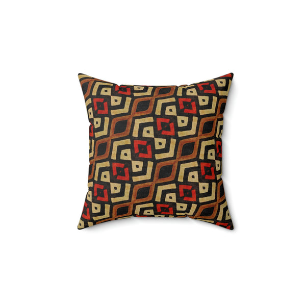 Princess with Bogolan Print, Spun Polyester Square Pillow, Home Decor