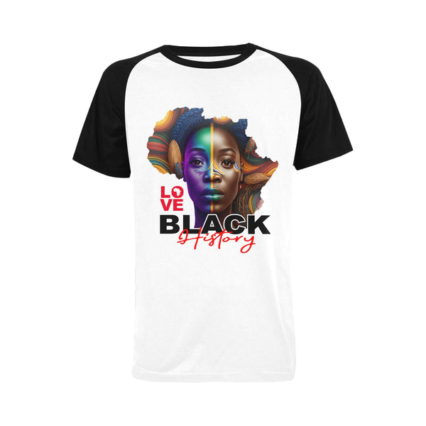 Love Black History Raglan T-shirt (USA Size)