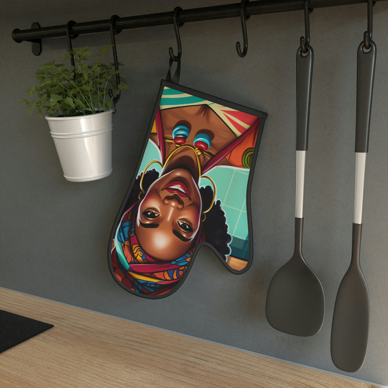 Oven Glove, Colorful Oven Glove, African American Woman