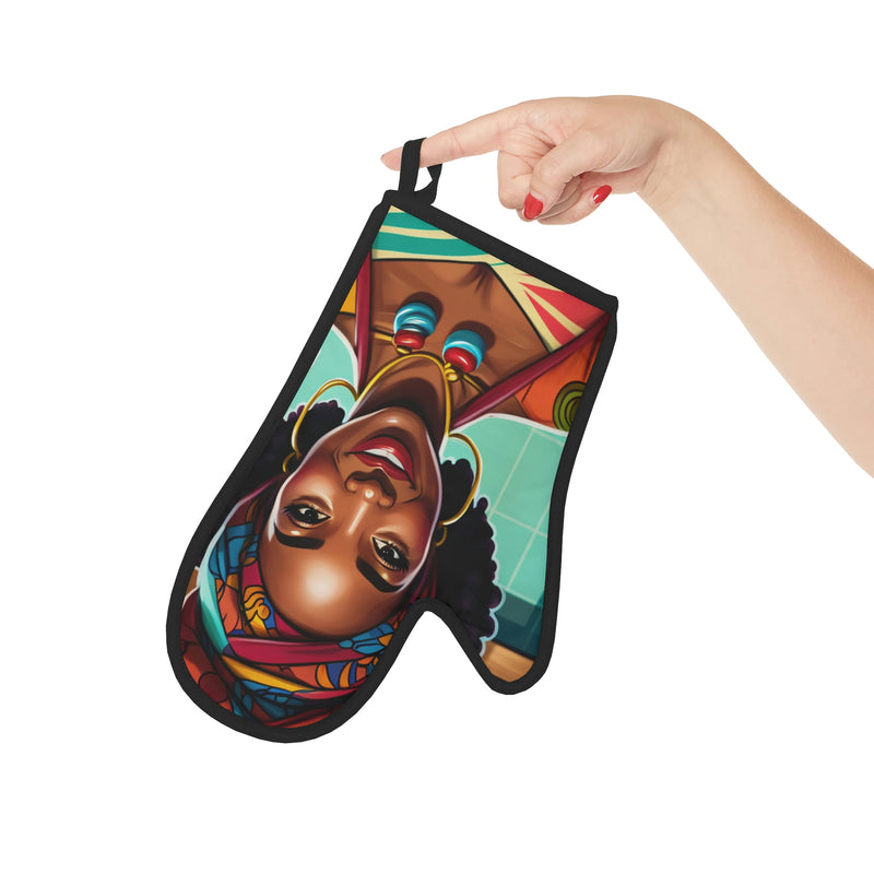 Oven Glove, Colorful Oven Glove, African American Woman