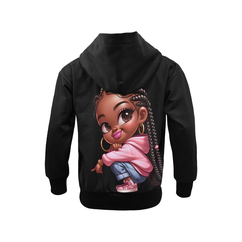 TooCoolBlack Big Girls' Zip Up Hoodie (Model H58)