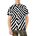 Men's Abstract Short Sleeve Shirt with Chest Pocket