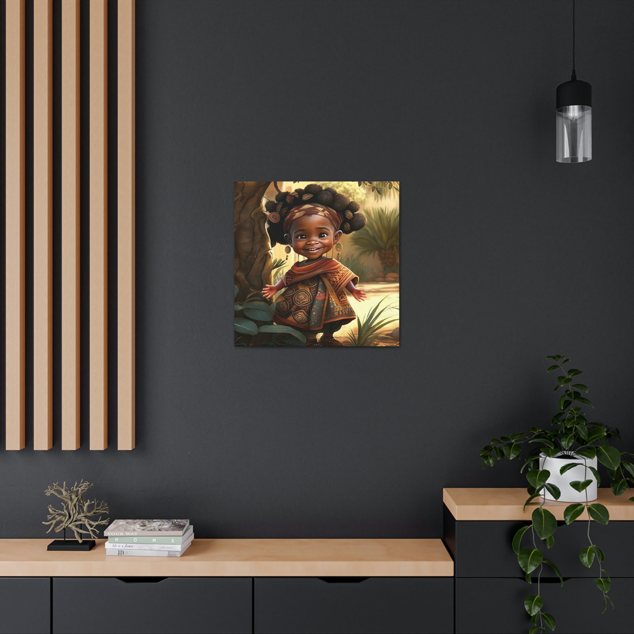 Cute Afro Girls Canvas, Canvas for Home Decor, Wall Decoration, Girl Canvas