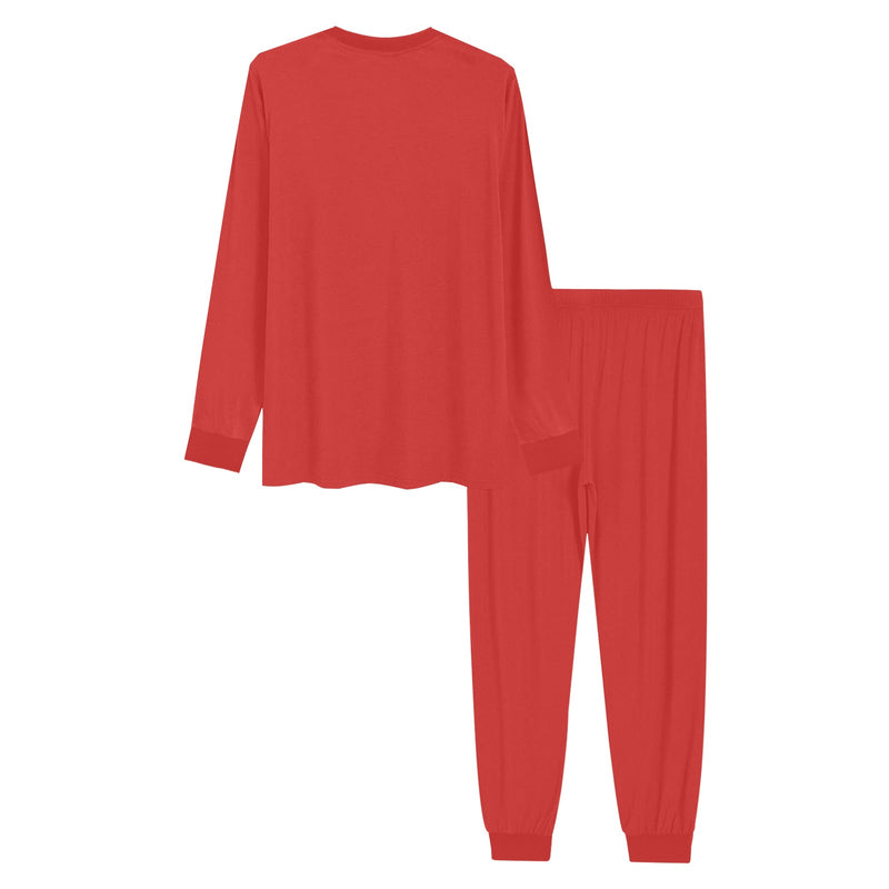 Men's All Over Print Pajama Set with Custom Cuff, Red