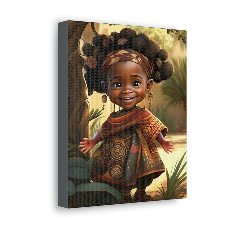 Cute Afro Girls Canvas, Canvas for Home Decor, Wall Decoration, Girl Canvas