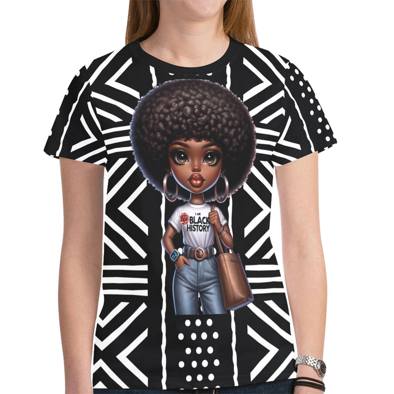I Am Black History New All Over Print T-shirt for Women (Model T45)