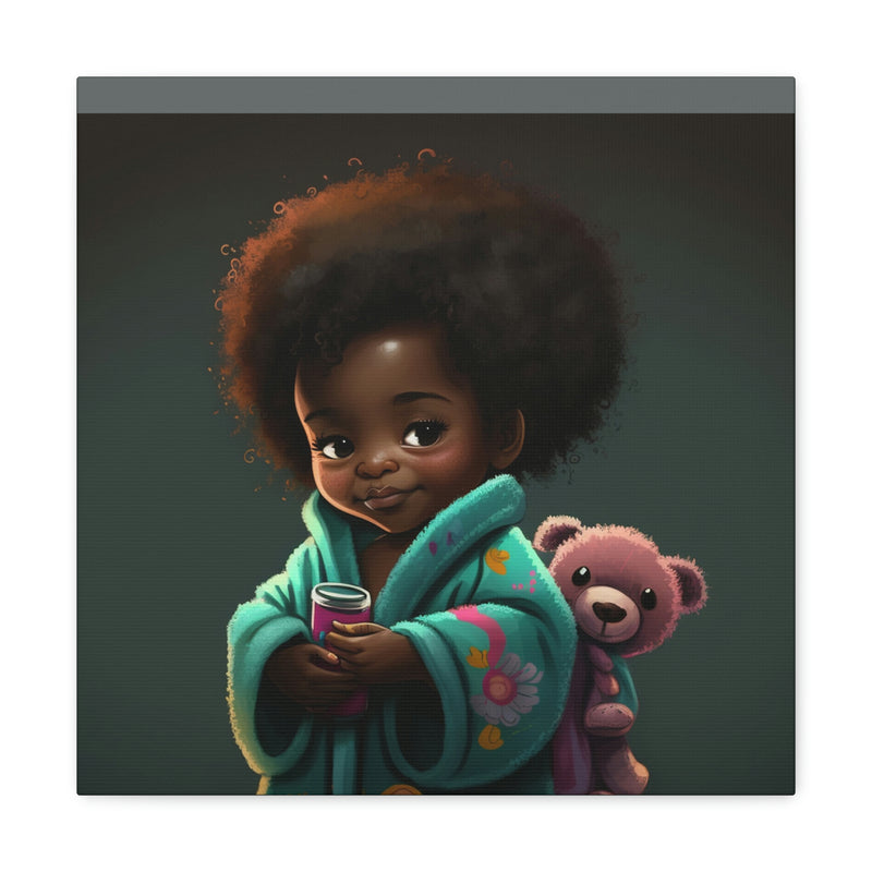 Cute Afro Girls Canvas, Canvas for Home Decor, Wall Decoration, Girl Canvas