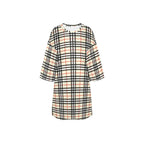 Plaid Beige Women's Oversized Sleep Tee