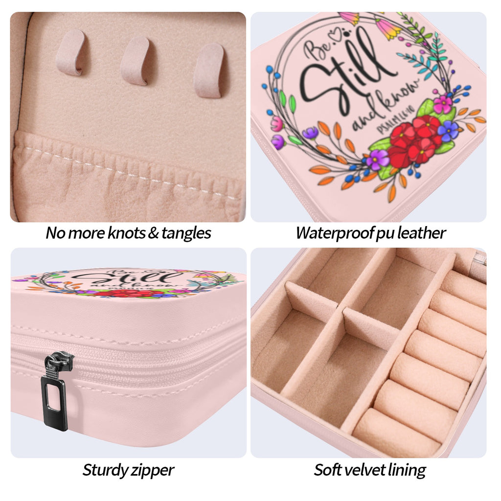 Be Still and Know Custom Printed Travel Jewelry Box