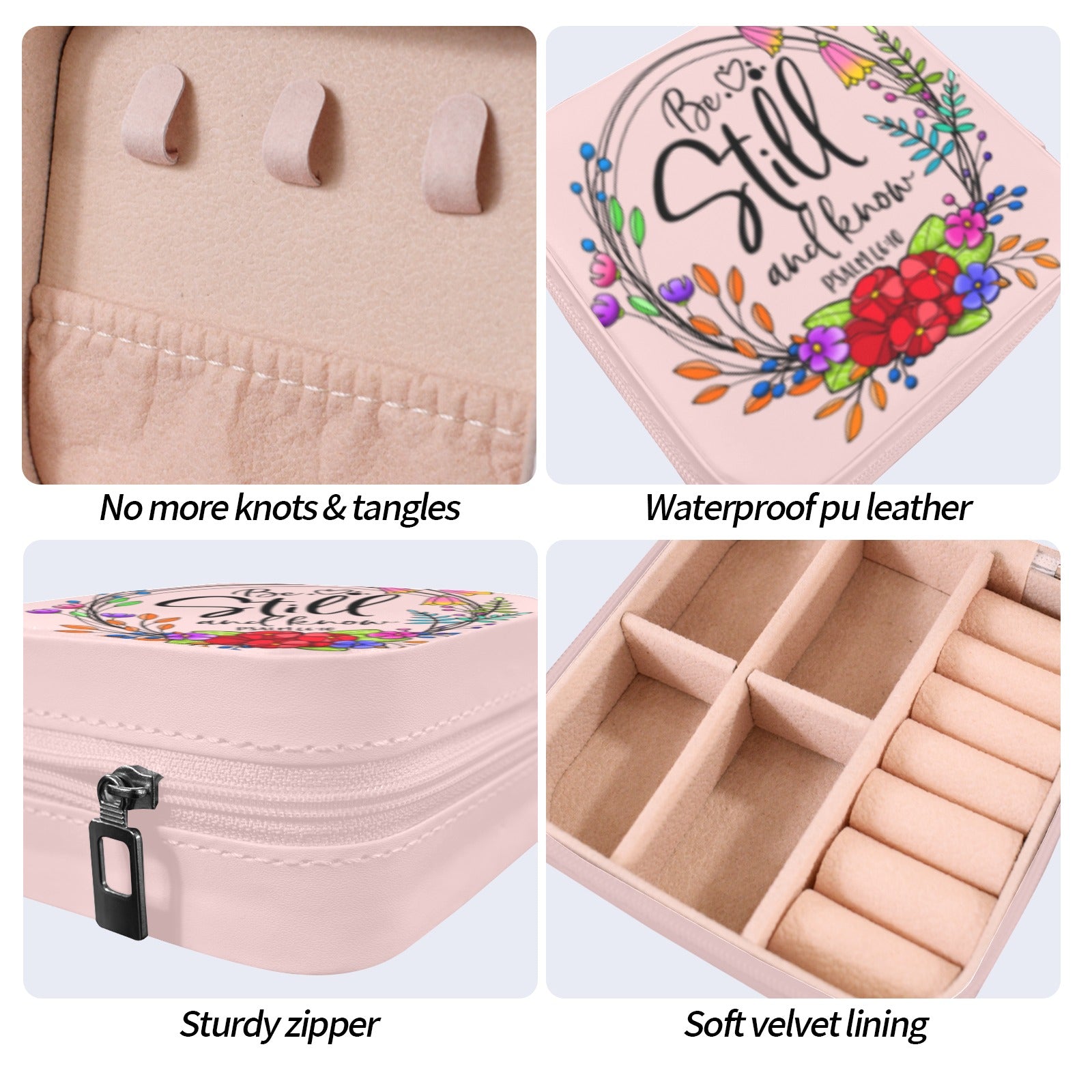 Be Still and Know Custom Printed Travel Jewelry Box