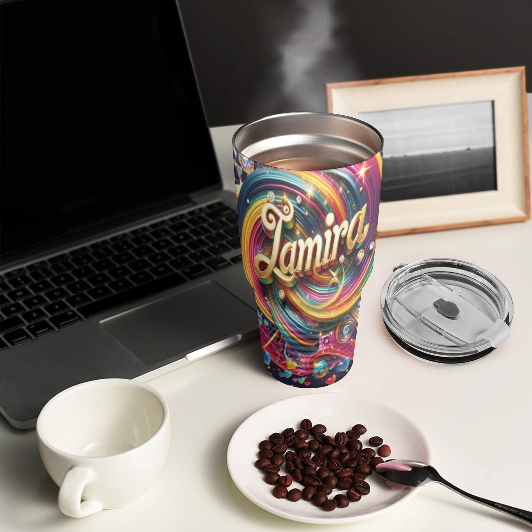 Name decoration 30oz Insulated Stainless Steel Mobile Tumbler