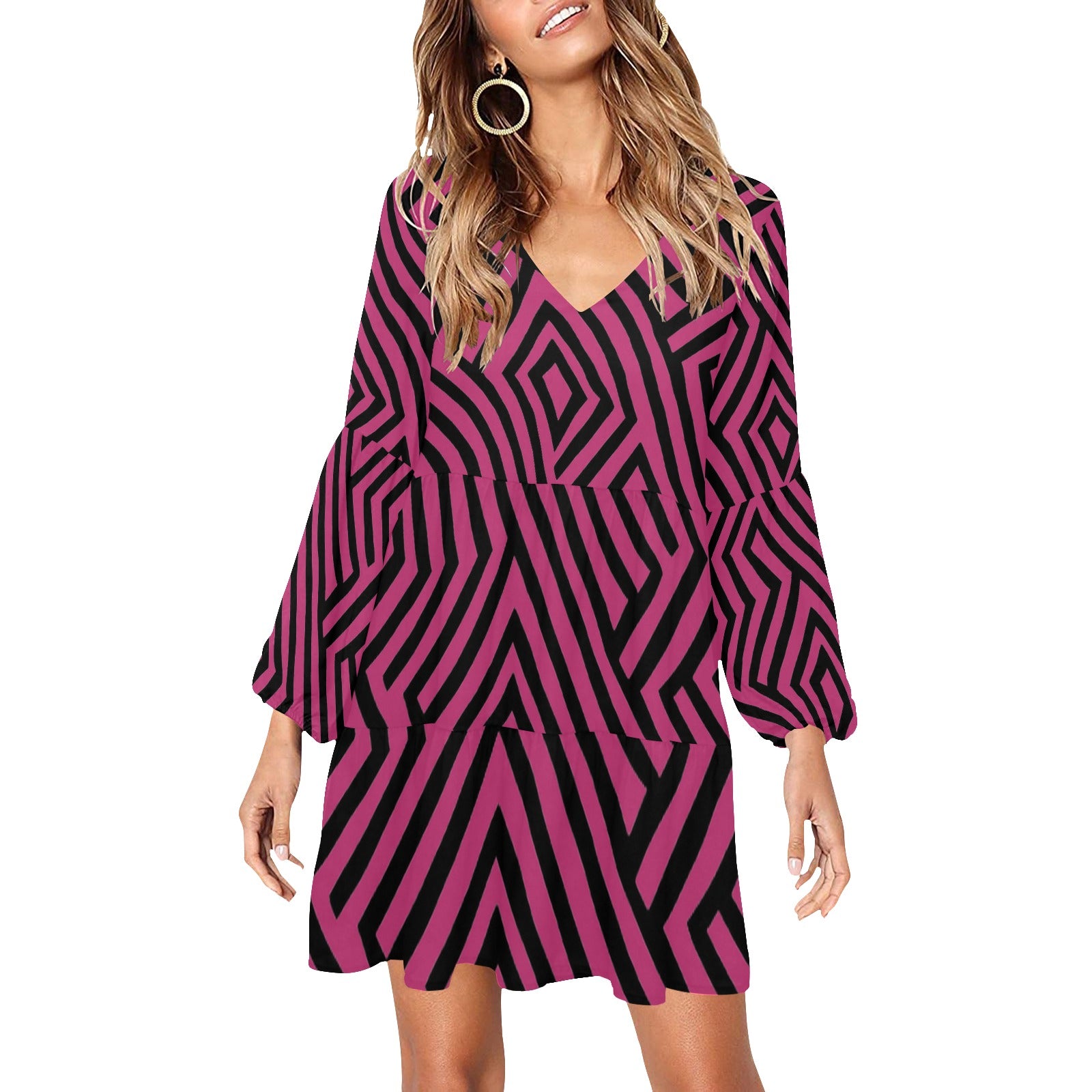 V-Neck Dress Loose Fit Dress