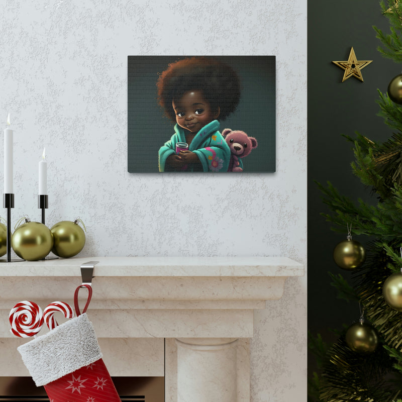 Cute Afro Girls Canvas, Canvas for Home Decor, Wall Decoration, Girl Canvas