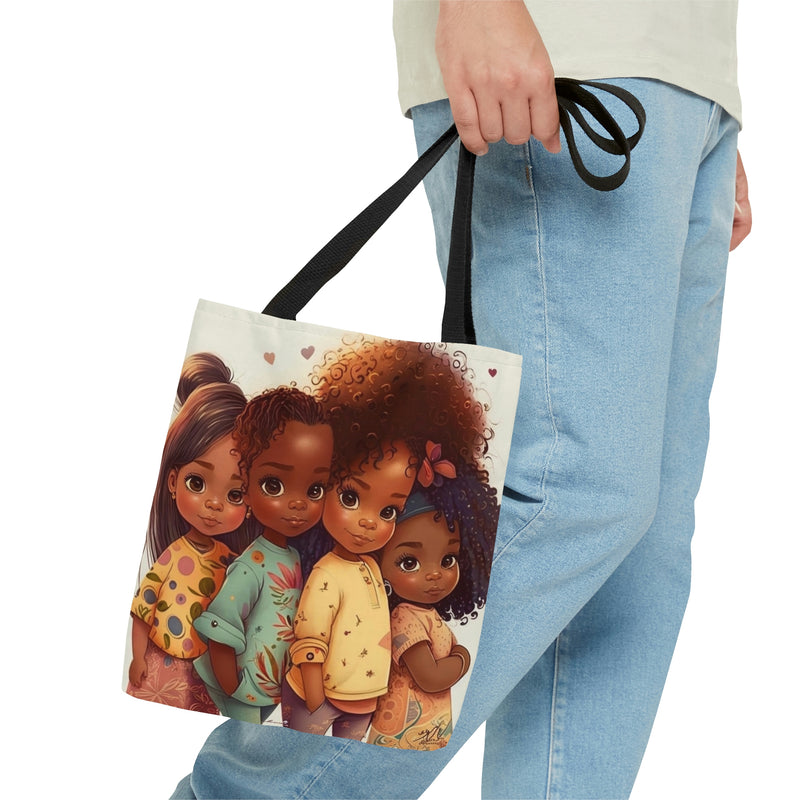 Tote Bag, Spring Tote, Afro Girls Tote