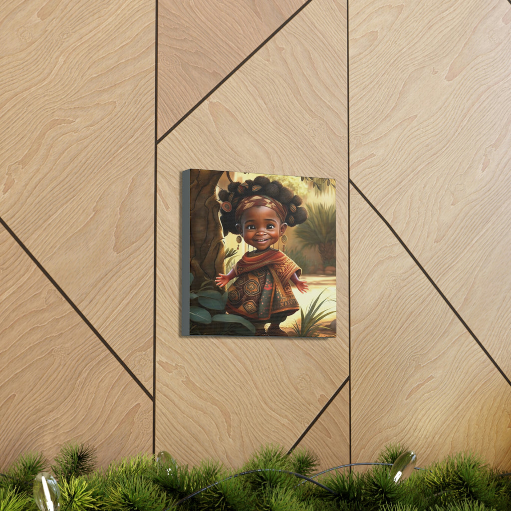 Cute Afro Girls Canvas, Canvas for Home Decor, Wall Decoration, Girl Canvas