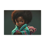 Cute Afro Girls Canvas, Canvas for Home Decor, Wall Decoration, Girl Canvas