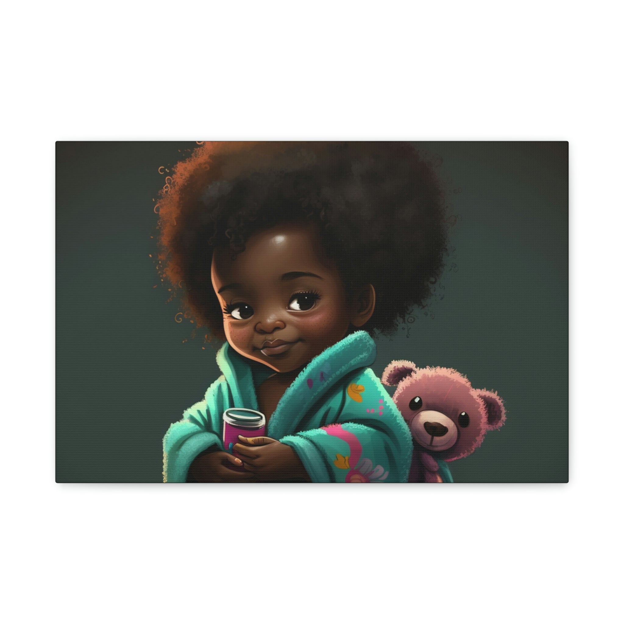 Cute Afro Girls Canvas, Canvas for Home Decor, Wall Decoration, Girl Canvas