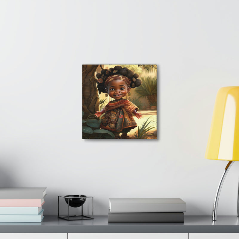 Cute Afro Girls Canvas, Canvas for Home Decor, Wall Decoration, Girl Canvas