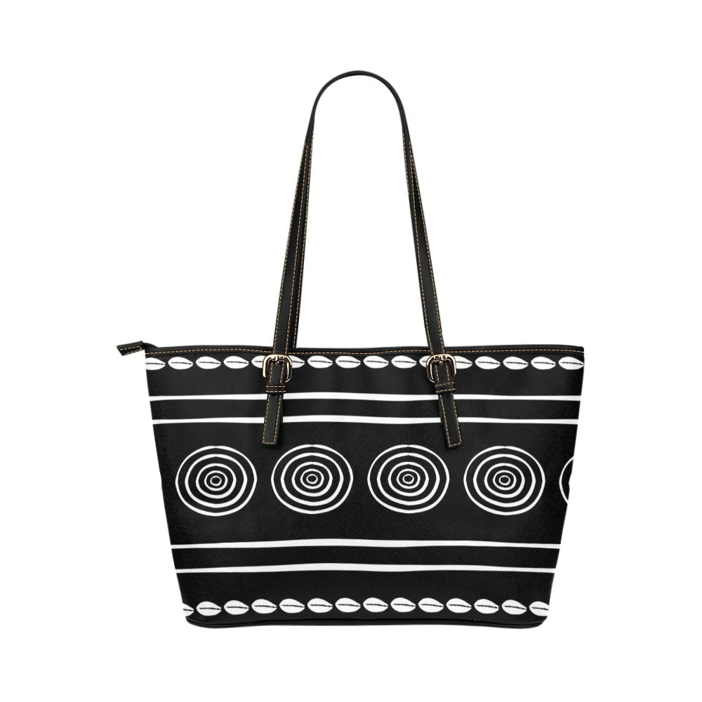 African Print Leather Tote Bag, Purse